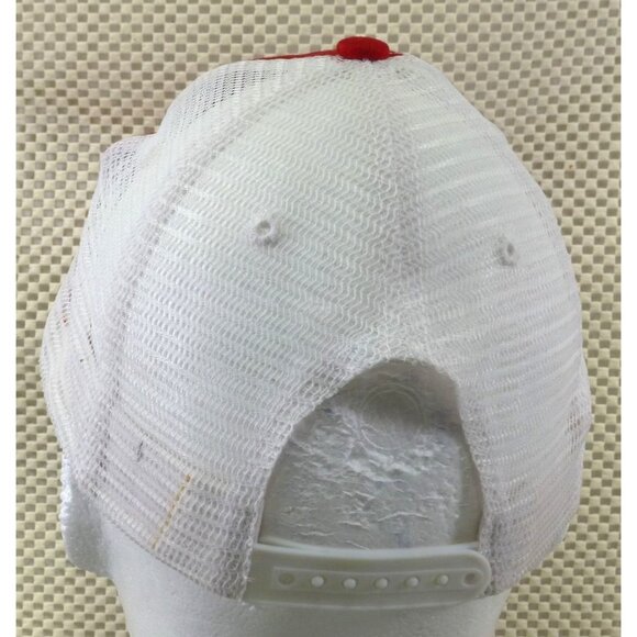 Charlotte Checkers Hockey Red & White Mesh Snapback Trucker Hat By AMG - Picture 3 of 7